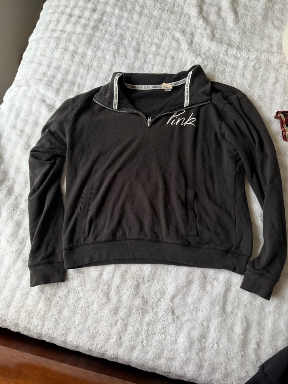 PINK Victoria's Secret Black Half-Zip Pullover Sweatshirt